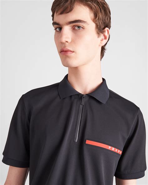 prada black t shirt|prada pique polo shirt.